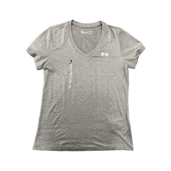 Dark Grey - Under Armour Women's UA Tech Twist V-Neck Short Sleeve Active T-Shir - Picture 1 of 2